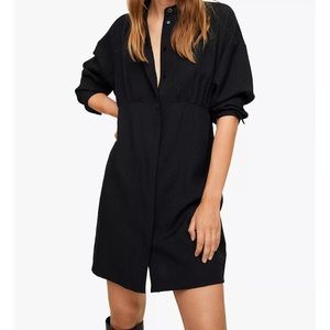 Black Mango shirt dress with cute black buttons and cuff links